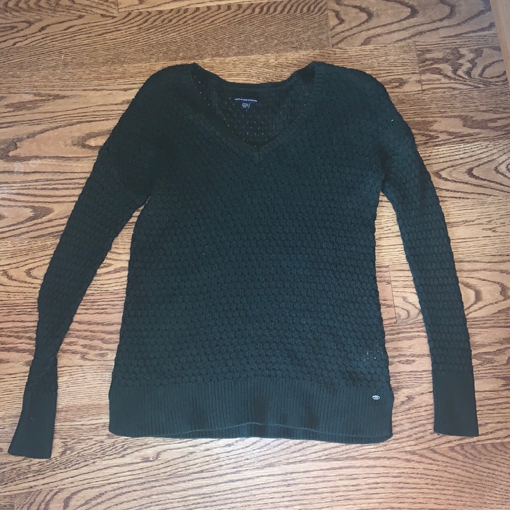 american eagle dark green sweater